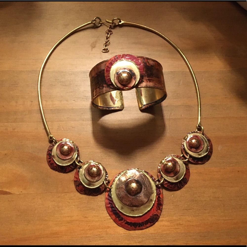 South African Creative Copper Necklace & Bracelet.